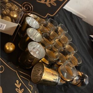 Gold and Black Candle Holders and Gold Candle Holders